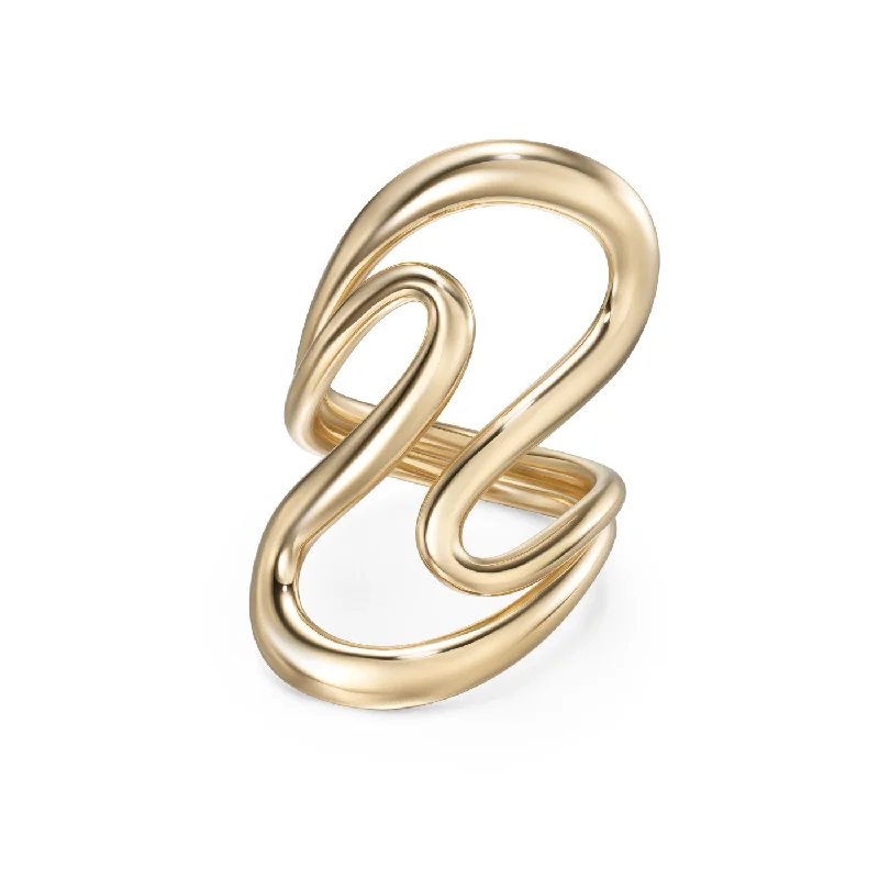 intricate rings for women -HANNAH RING Large (Gold)