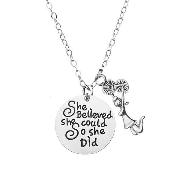 butterfly necklaces for women -Cheer Necklace- She Believed She Could So She Did