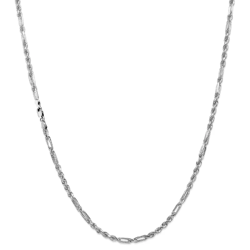 precious metal necklaces for women -Milano Figa-Rope Chain (Silver)