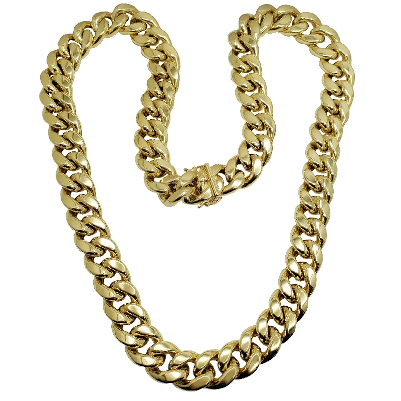 infinity symbol necklaces for women -Lightweight Miami Cuban Link Chain - Box Lock (14K)