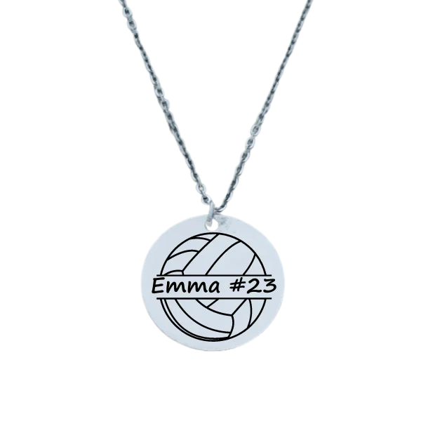 lockets for women -Personalized Engraved Volleyball Necklace