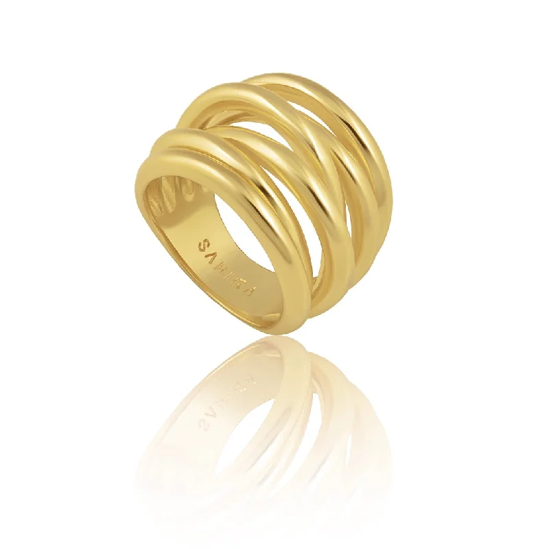 pear-shaped rings for women -Lennon Multi Layered Gold Ring