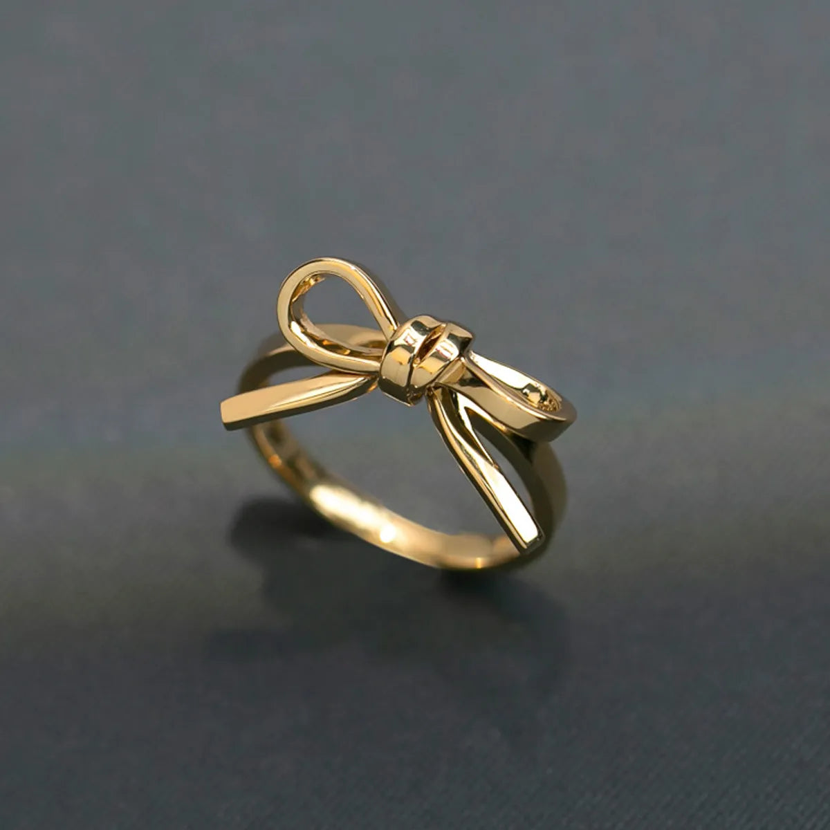 luxury rings for women -Sterling Silver Gold Plated Elegant Plating Bow Knot Rings