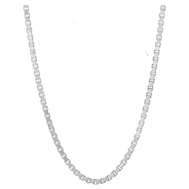 anniversary necklaces for women -Solid Box Chain (14K)