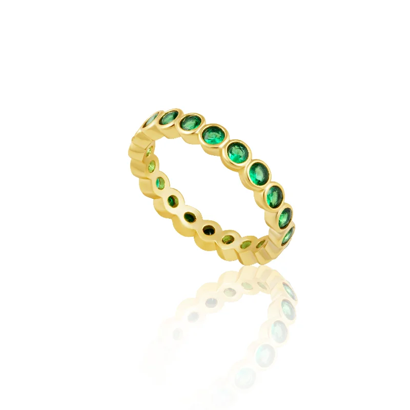 stackable wedding rings for women -Celeste Eternity Ring - Emerald