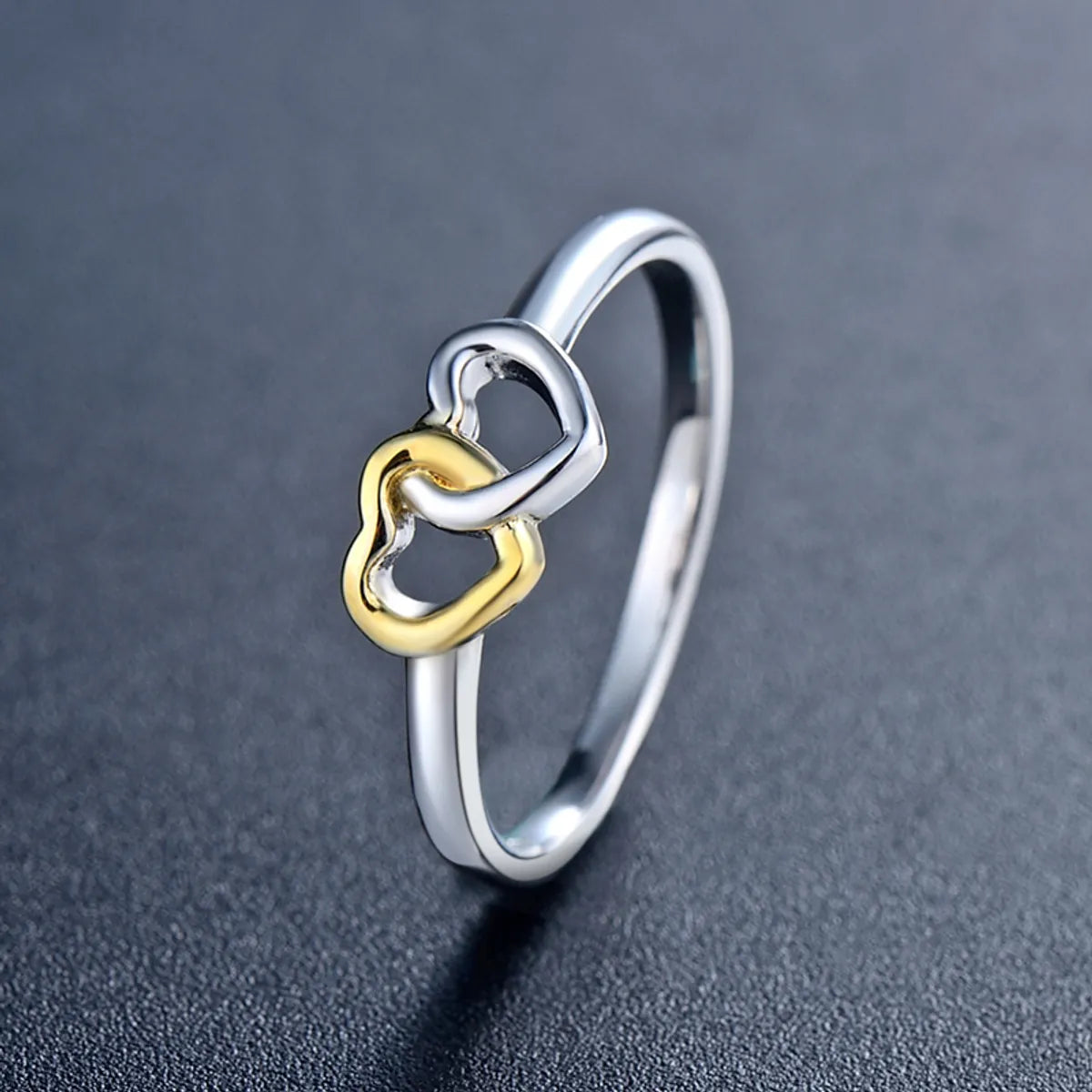 silver plated rings for women -Sweet Simple Style Heart Shape Sterling Silver Plating Hollow Out Rhodium Plated Rings