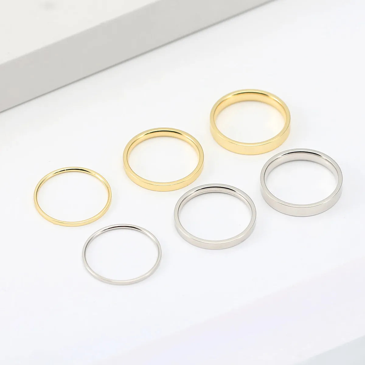 rose gold rings for women -Sterling Silver 14K Gold Plated White Gold Plated IG Style Japanese Style Simple Style Solid Color Rings