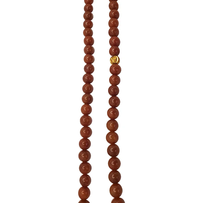 designer necklaces for women -Brown Jade Ball chain