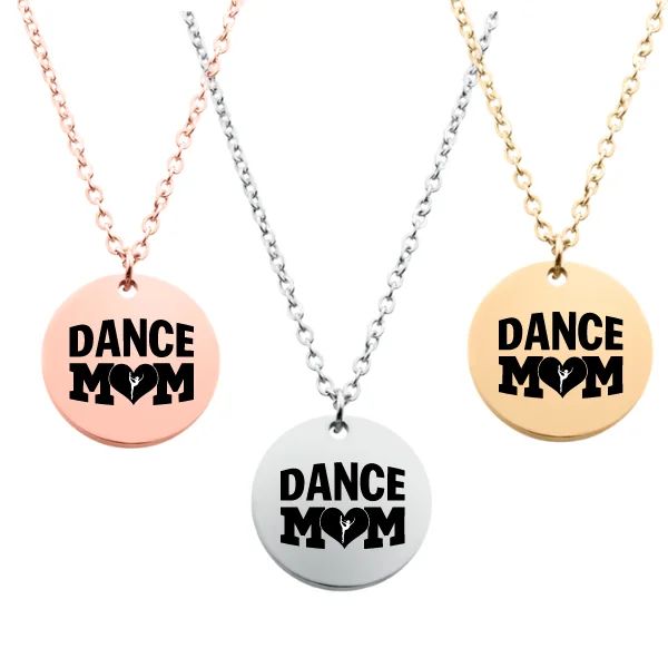 gold necklaces for women -Engraved Dance Mom Necklace