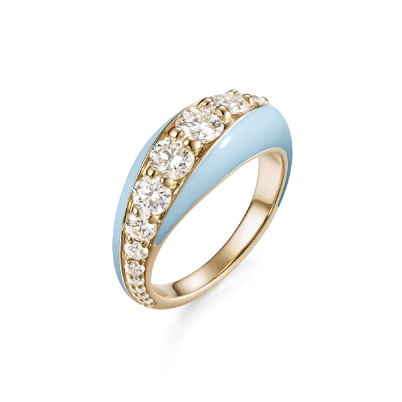 Pastel Blue / Yellow Gold