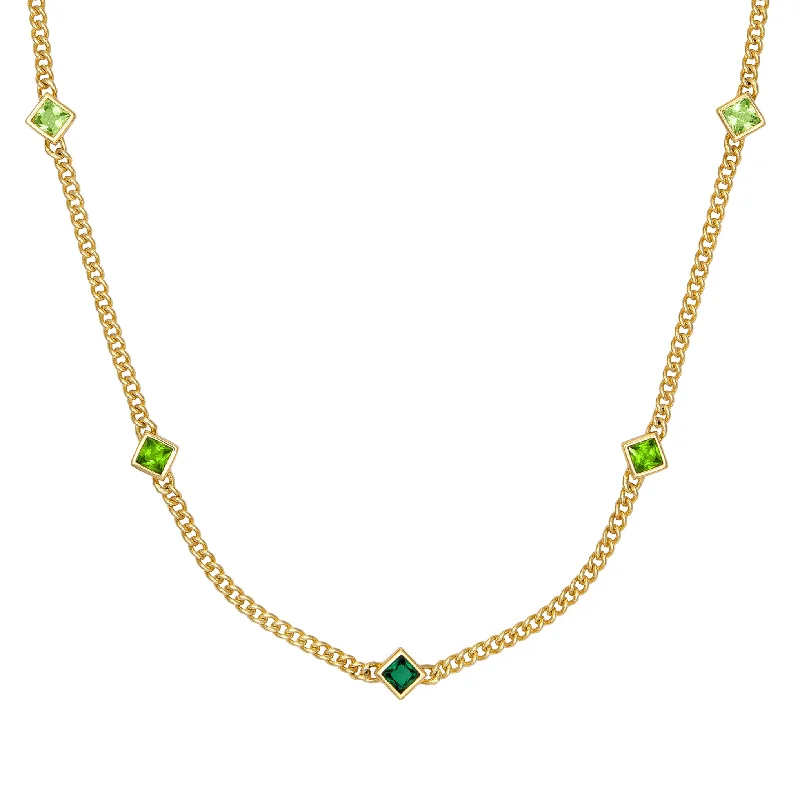 lock and key necklaces for women -Aura Necklace - Green