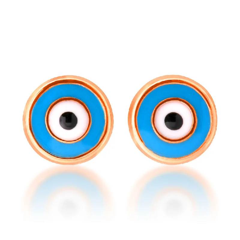 luxury earrings for women -9ct Rose Gold Evil Eye Stud earrings