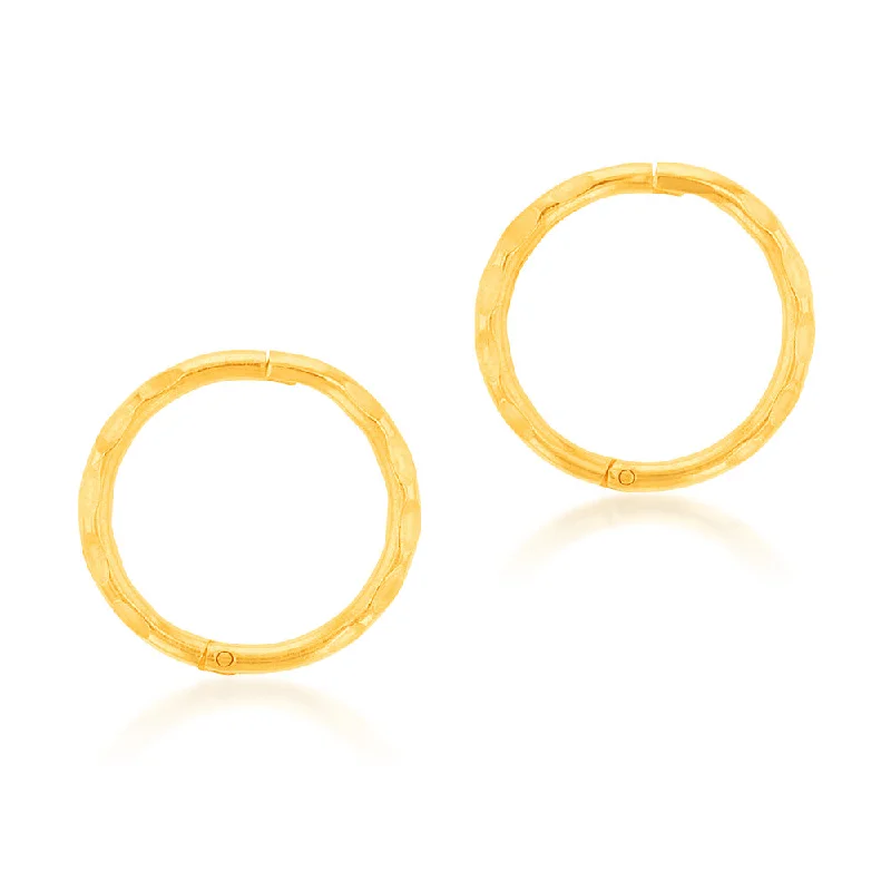 drop earrings for women -9ct Yellow Gold Sleeper 8mm Facet Earrings