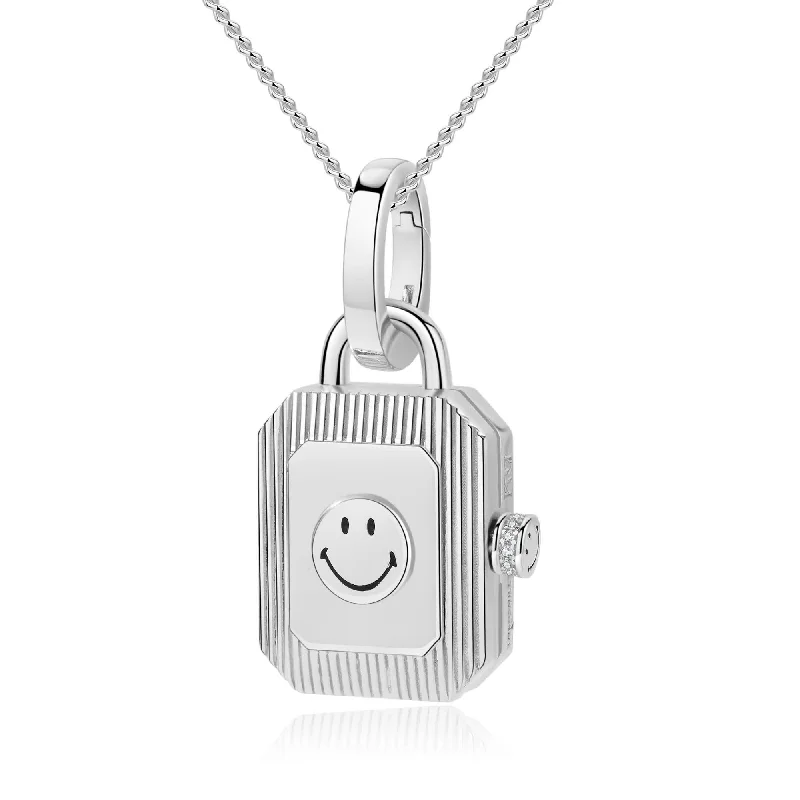 double-layer necklaces for women -KKLUExSMILEY® Silver Energy Locket Necklace