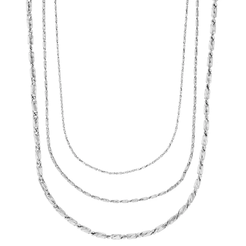 infinity necklaces for women -White Gold Diamond Cut Razo Chain (14K)