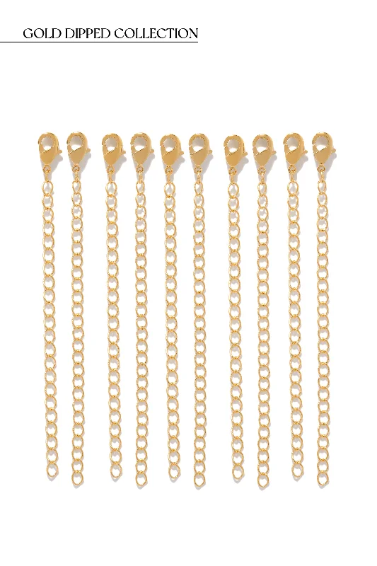 crystal necklaces for women -10 Piece Chain Extender Set - Gold