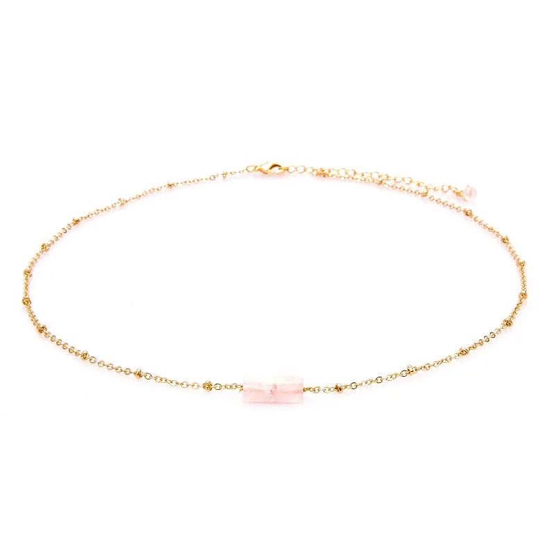 infinity symbol necklaces for women -Rose Quartz Necklace