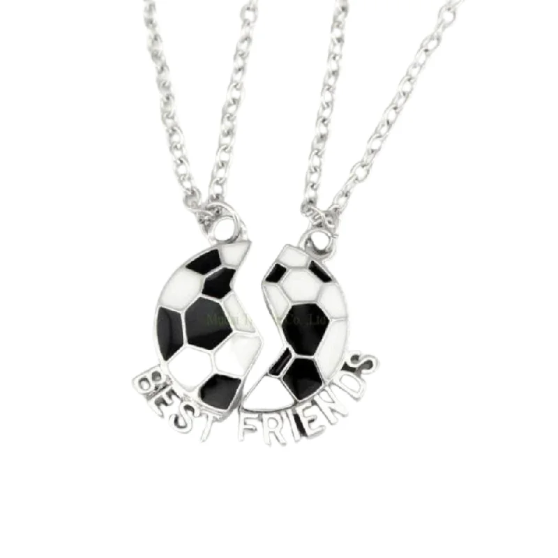 personalized necklaces for women -Girls Soccer Friendship Necklace Set