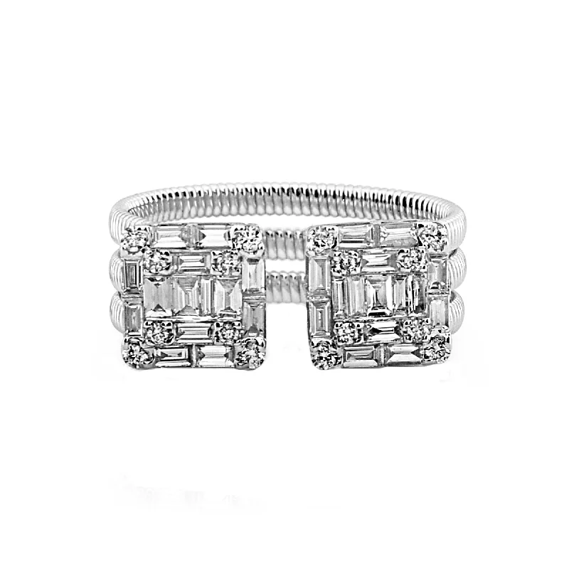 stackable wedding rings for women -Deaux Carrès Statement Ring