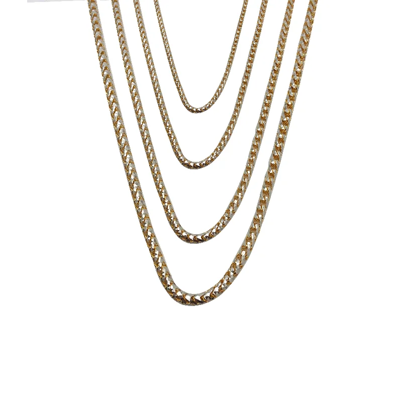 pearl drop necklaces for women -Two-Tone Franco Chain (14K)