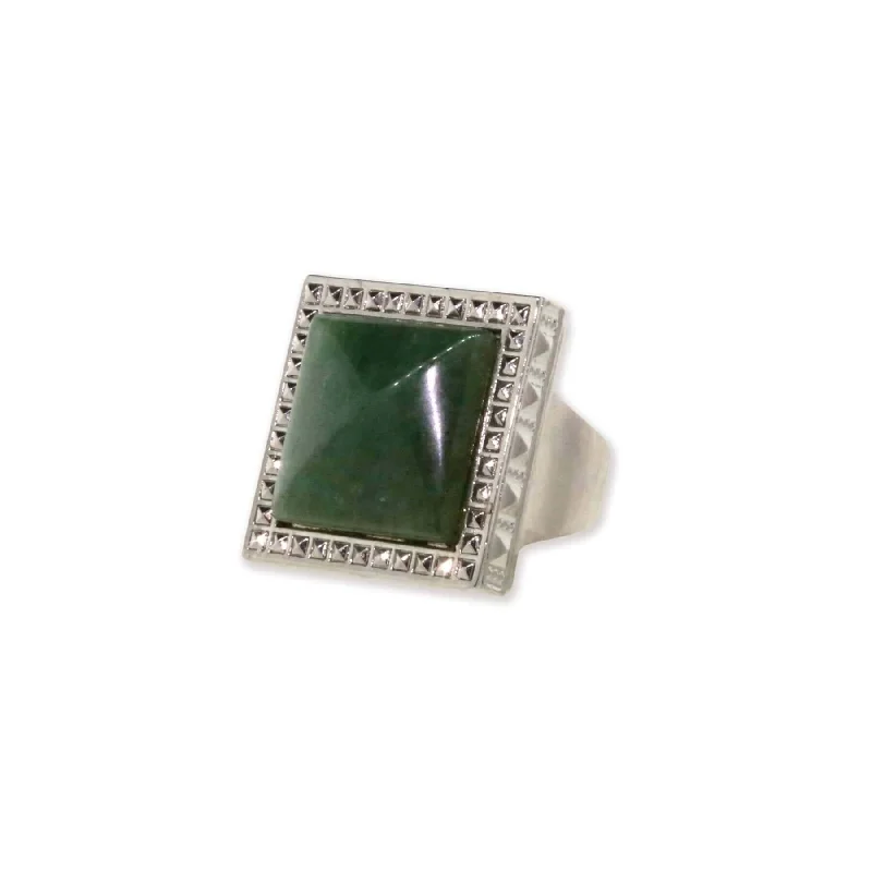 cocktail rings for women -1928 Jewelry Serenity Gemstone Square Ring Size 7