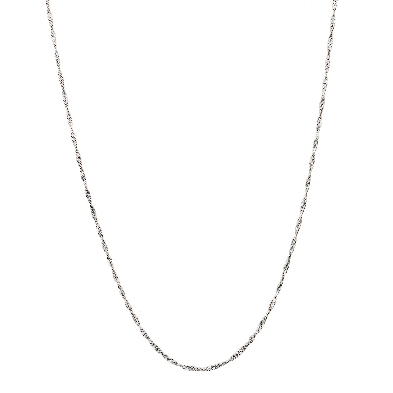 topaz necklaces for women -White Gold Singapore Chain (14K)