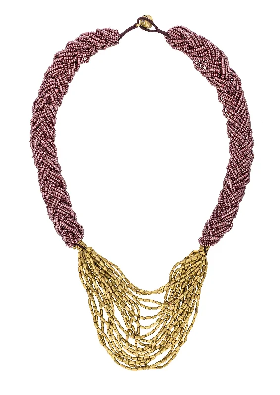 pearl drop necklaces for women -**NEW** <br>The Braided Hema<br> Mulberry