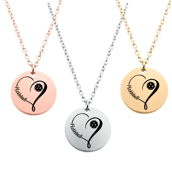 personalized necklaces for women -Pickleball Heart Necklace