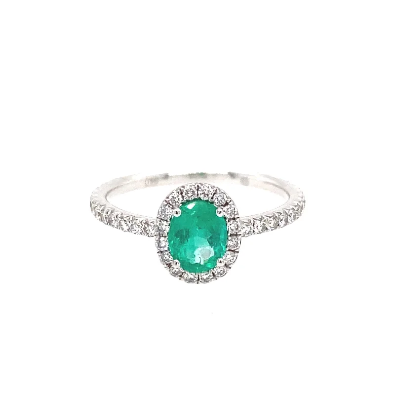 trendy rings for women -Oval Emerald Fashion Ring