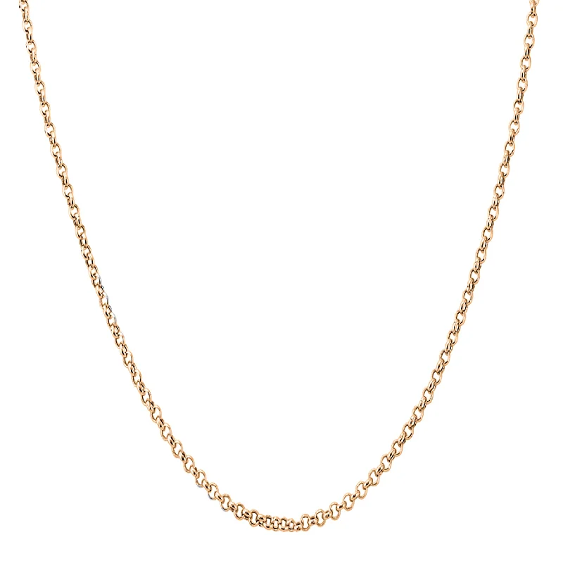 gold charm necklaces for women -Rolo/Cable Rose Gold Chain (14K)