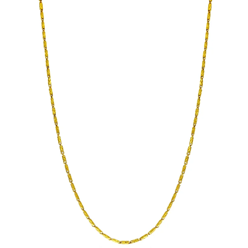 moon and star necklaces for women -Vines Texture Barrel Chain (24K)