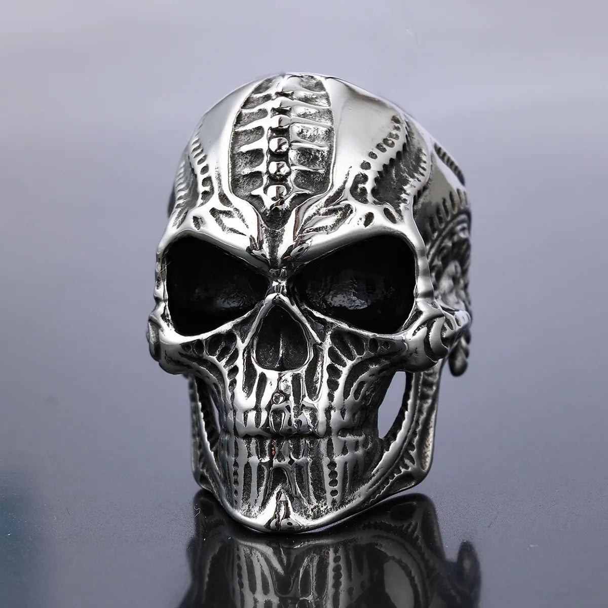 gold rings for women -Retro Exaggerated Punk Skull 304 Stainless Steel Men'S Rings