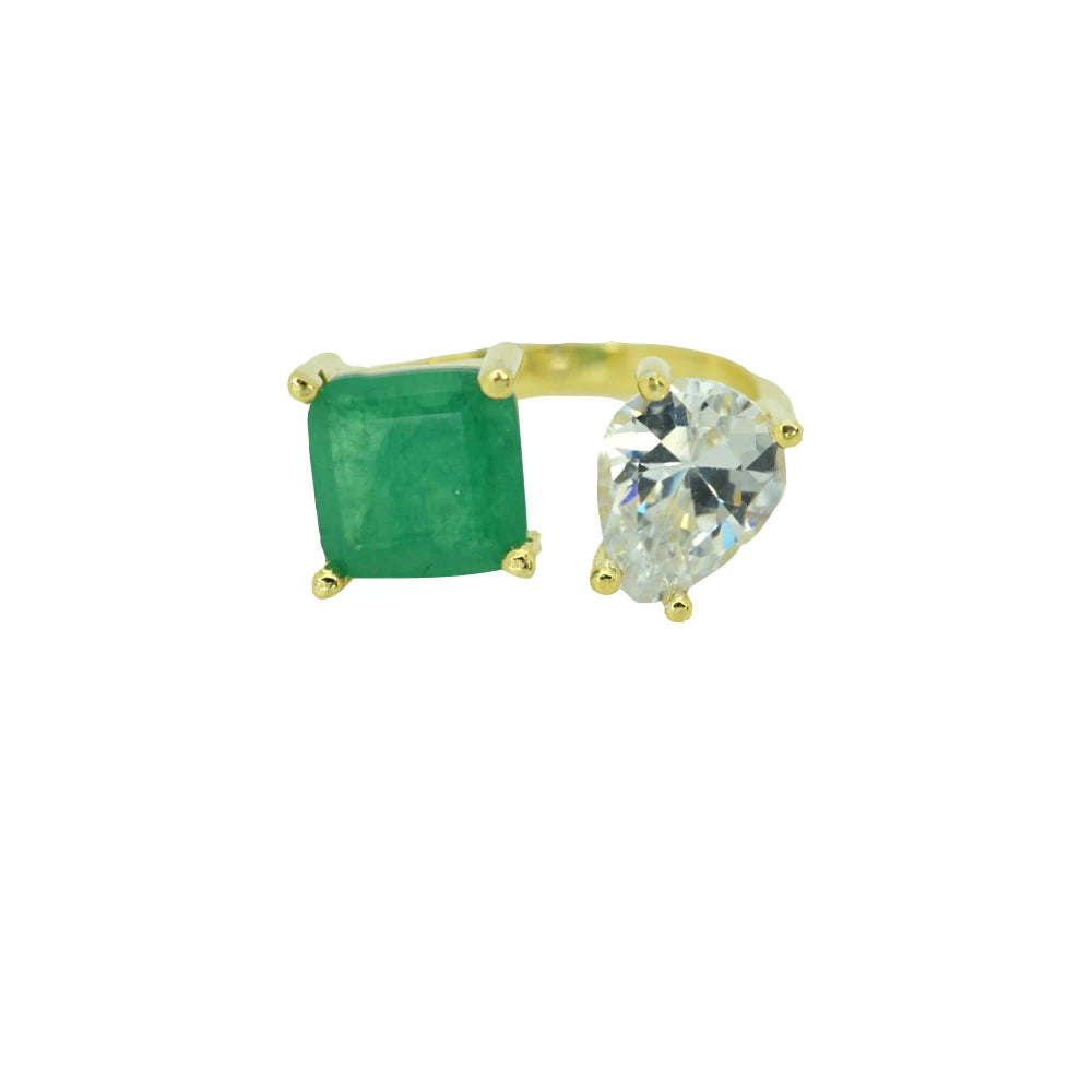 halo rings for women -Toi et Moi Emerald Ring