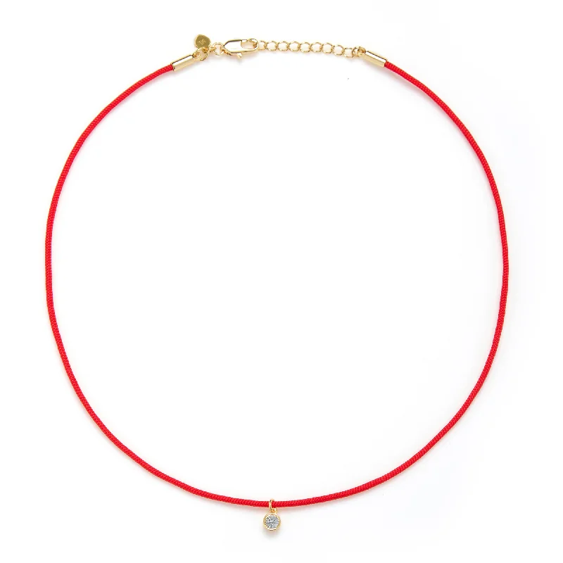 diamond necklaces for women -Red Bendel Necklace in Gold