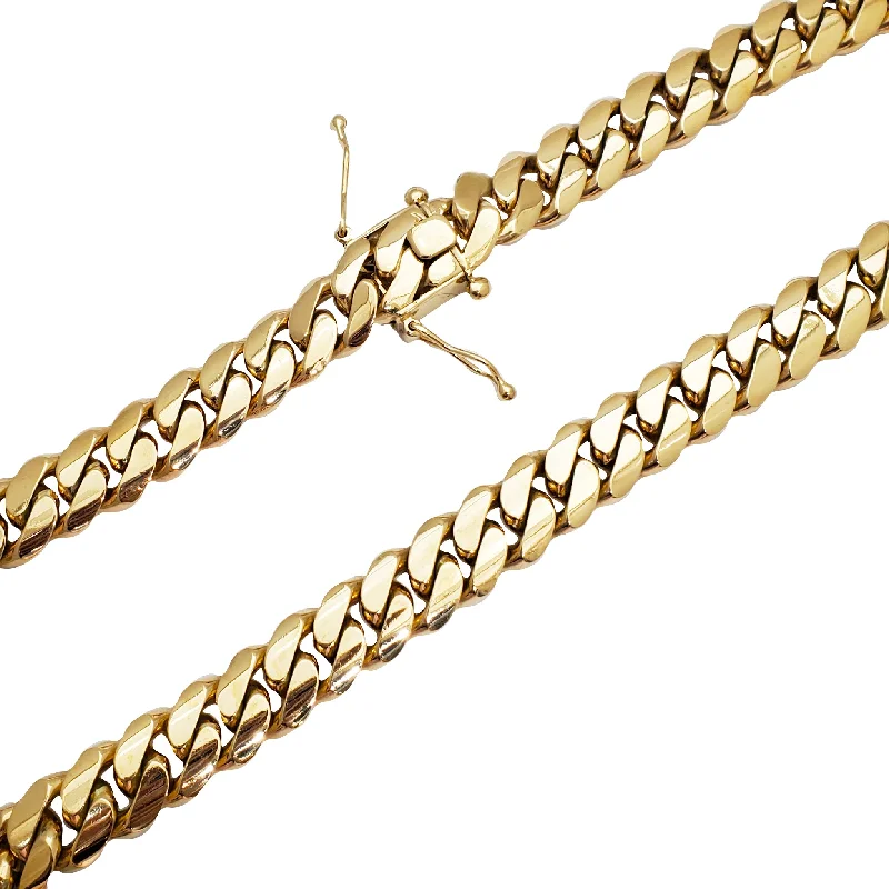 custom-made necklaces for women -[Box Lock] Solid Miami Cuban Chain (14K)