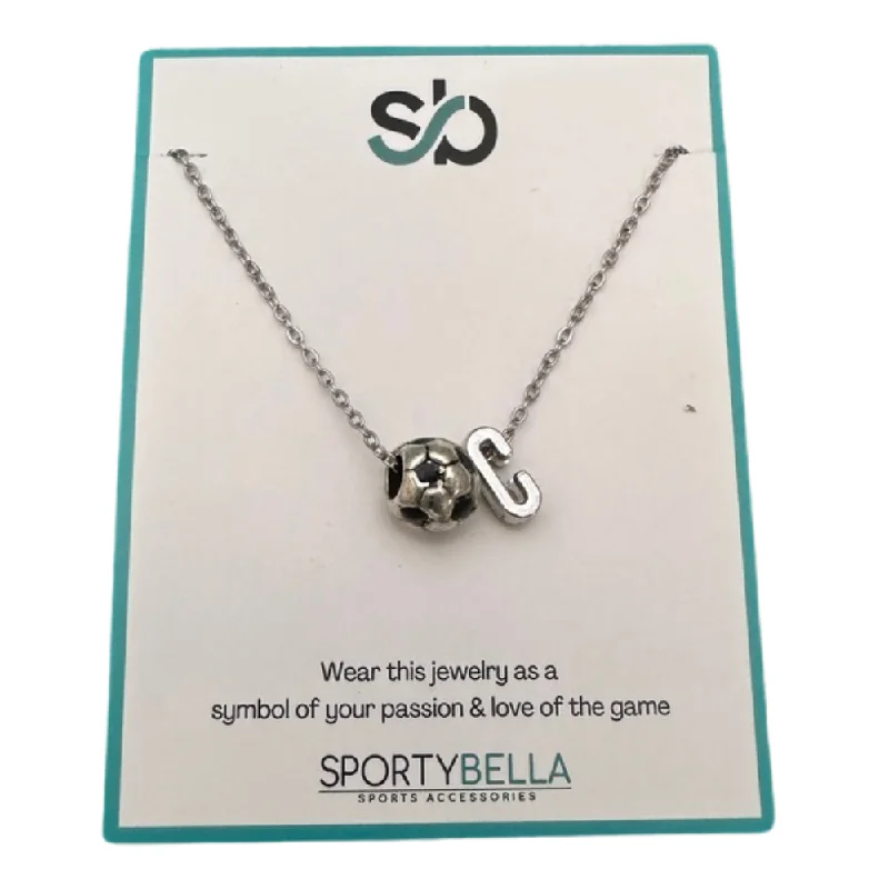 zodiac necklaces for women -Personalized Soccer Necklace with Letter Charm