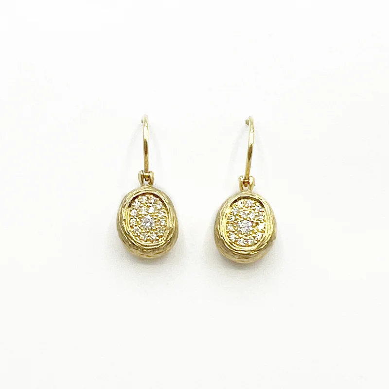 animal earrings for women -Orbit Pave  Diamond Drop Earrings