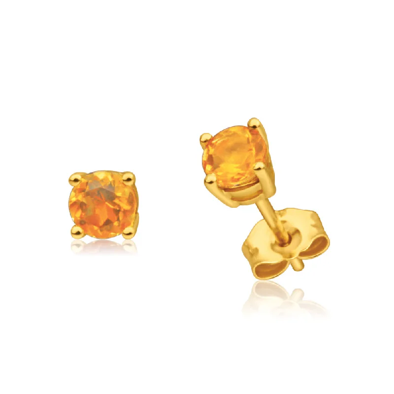 luxury gemstone earrings for women -9ct Yellow Gold Citrine Stud Earrings