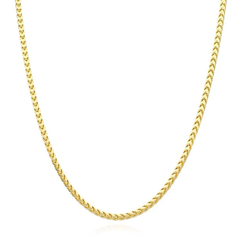 statement necklaces for women -[Solid] Square Franco Chain (14K)