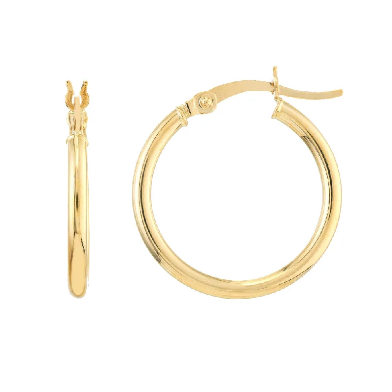 diamond drop earrings for women -14K Yellow Gold 2x20MM Hoop Earrings