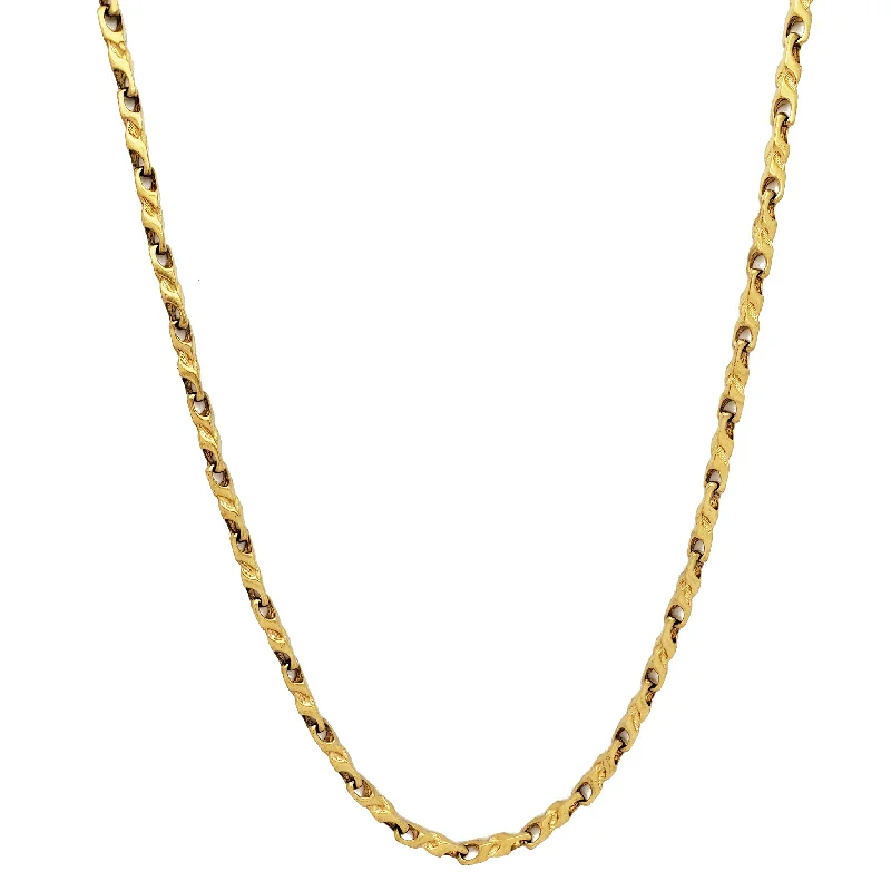 engraved necklace sets for women -Textured Bullet Chain (10K)