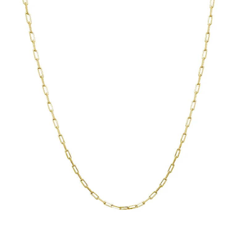 diamond pendant necklaces for women -Elongated Cable Link Chain (14K)