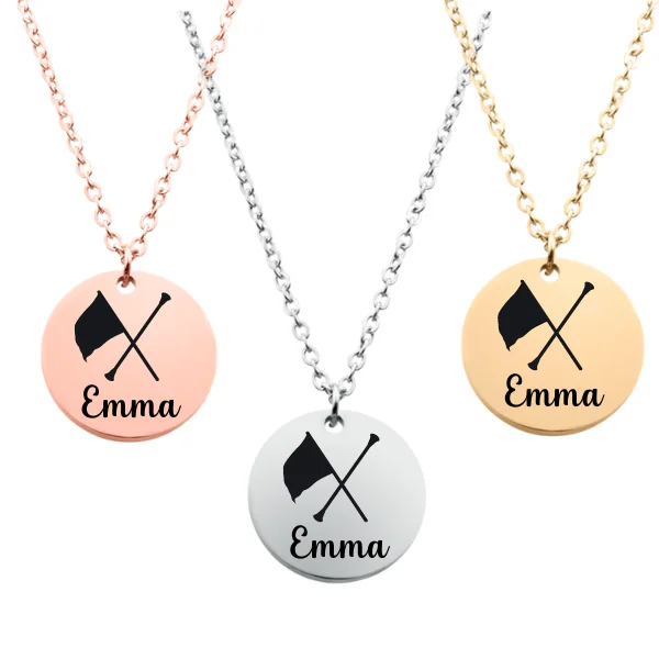 celestial pendant necklaces for women -Engraved Color Guard Necklace