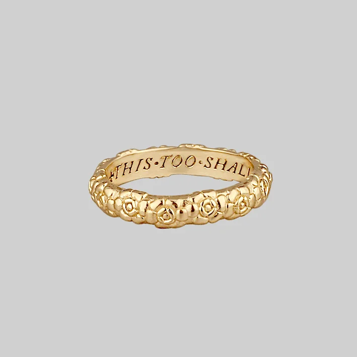 religious rings for women -This Too Shall Pass Posie Ring - Gold