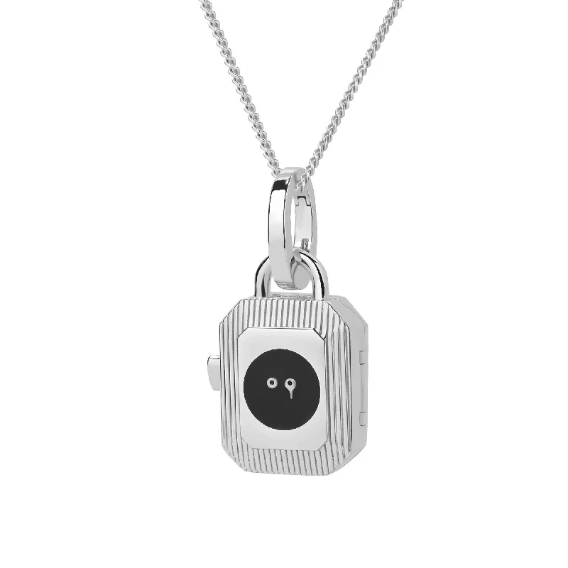 statement pendant necklaces for women -Smiley x Ryuji Silver Double-Faces Locket Necklace