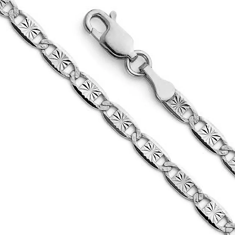 birthstone necklaces for women -[North-Star] Valentino Diamond-cuts Chain (Silver)