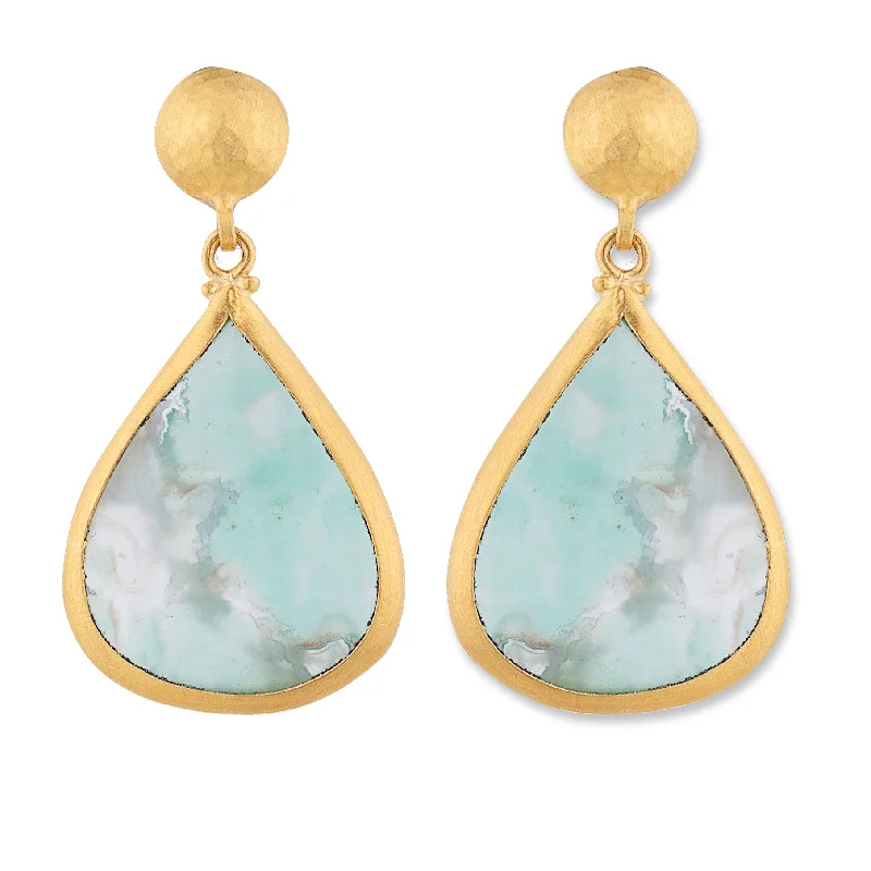 vintage earrings for women -Lika Behar "My World" Earrings with Aquaprase Drops MY-E-629-GAP