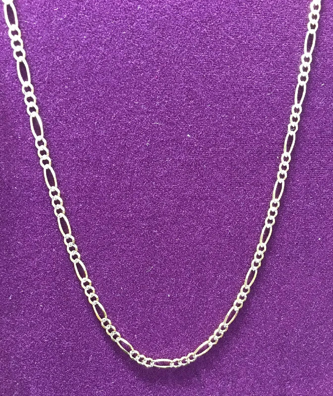 heart-shaped necklaces for women -Two-Tone Figaro Chain 10K