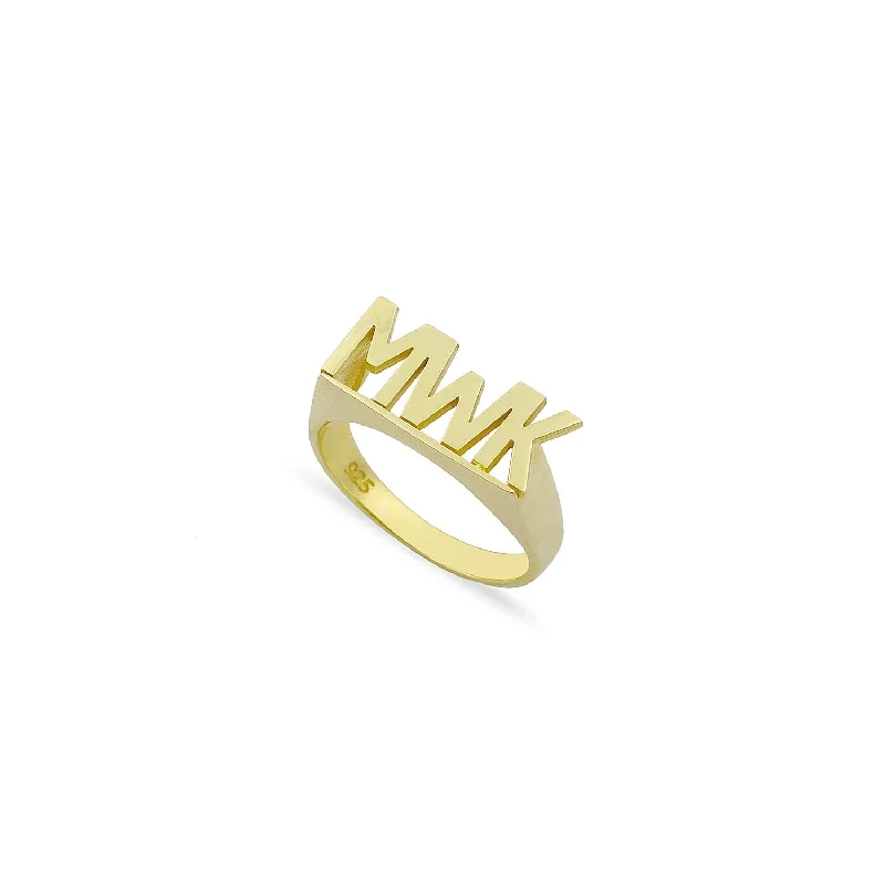 vintage-inspired rings for women -Initials Ring