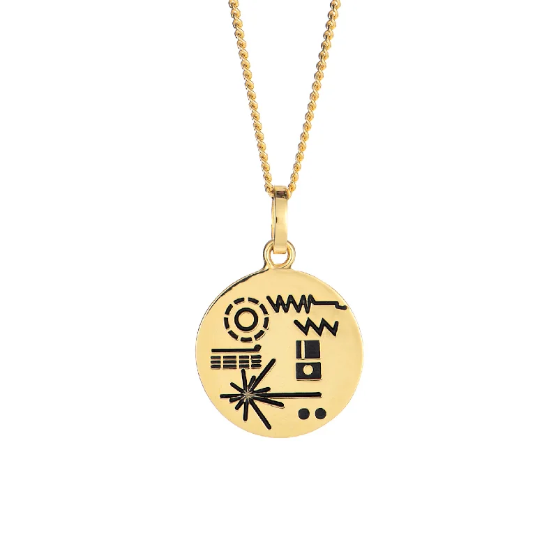 personalized name necklaces for women -Golden Record Necklace